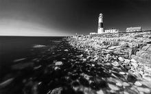 Load image into Gallery viewer, Black and White Print | Dorset art of Portland Bill, Lighthouse Prints - Home Decor Gifts - Sebastien Coell Photography
