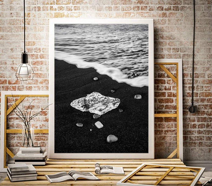 Icelandic wall art | The Black Diamond Beach Prints, Seascape Photography Home Decor - Sebastien Coell Photography