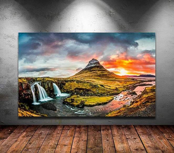 Panoramic Kirkjufell Print | Scandinavian art of Kirkjufellsfoss, Mountain Photography - Sebastien Coell Photography