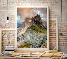 Load image into Gallery viewer, Mountain Photography of Seceda | Italian Dolomites Pictures, Alpine Prints Home Decor - Sebastien Coell Photography
