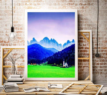 Load image into Gallery viewer, Dolomites art of St Johns church | Ranui wall art, val di Funes - Home Decor Gifts - Sebastien Coell Photography
