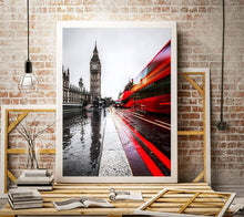 Load image into Gallery viewer, Fine art London Picture | Westminster Print of a London bus at Big Ben - Home Decor - Sebastien Coell Photography
