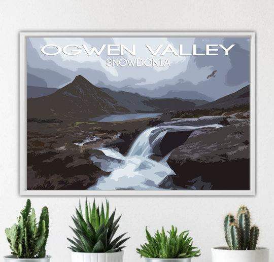 Mountain Poster of Snowdonia Ogwen Valley, Welsh prints for Sale and Tryfan Photo Home Decor Gifts - SCoellPhotography