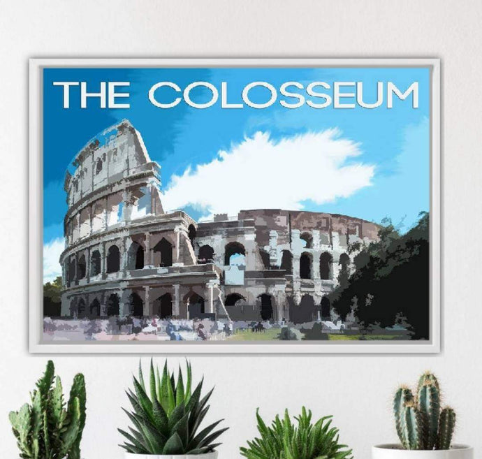 Travel Poster of the Roman Colosseum, Italian Prints for Sale, Rome Italy wall art, Roman Empire Home Decor Gifts - SCoellPhotography