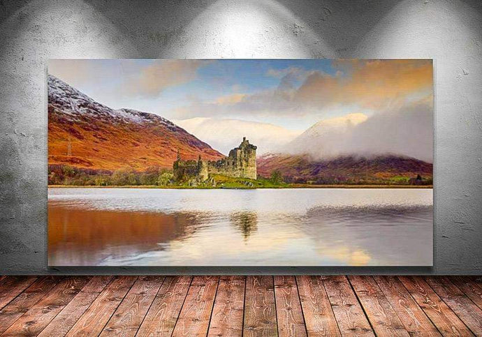 Panoramic Print of Kilchurn Castle, Scottish Loch Awe wall art - Home Decor Gifts - Sebastien Coell Photography
