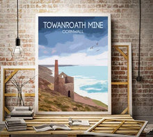 Load image into Gallery viewer, Seaside Poster of Towanroath Mine, Cornwall art Prints for Sale, Wheal Coates wall art Home Decor Gifts - SCoellPhotography
