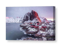 Load image into Gallery viewer, Scandinavian Print of Hamnoy | Lofoten Island Mountain Photography for Sale - Home Decor - Sebastien Coell Photography
