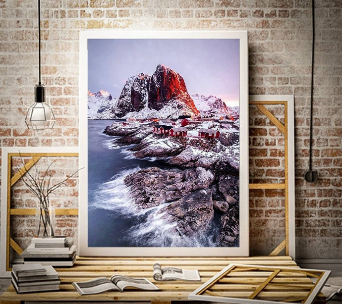 Lofoten Islands Print of Hamnoy, Mountain Photography for Sale Home Decor Prints - Sebastien Coell Photography