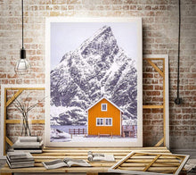 Load image into Gallery viewer, Nordic Prints | The little hut at Sakrisoy, Lofoten Islands Mountain Photography - Sebastien Coell Photography
