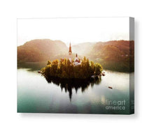 Load image into Gallery viewer, Slovenia Lake Print of Bled, Mountain Photography for Sale, Pictures of Lake Bled Slovenia Home Decor Gifts - SCoellPhotography
