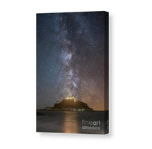 Load image into Gallery viewer, Night sky art of St Michaels Mount | Cornish art Space Astro - Home Decor Gifts - Sebastien Coell Photography
