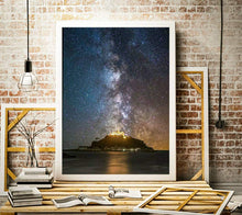 Load image into Gallery viewer, Night sky art of St Michaels Mount | Cornish art Space Astro - Home Decor Gifts - Sebastien Coell Photography
