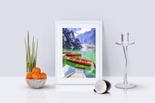 Load image into Gallery viewer, Dolomites art of Lago di Braies | Italian wall art, Pragser Wildsee Mountain photography - Sebastien Coell Photography
