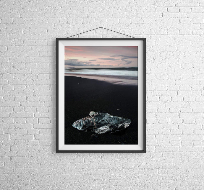 Scandinavian art of The Black Diamond Beach | Iceland prints for Sale Home Decor - Sebastien Coell Photography