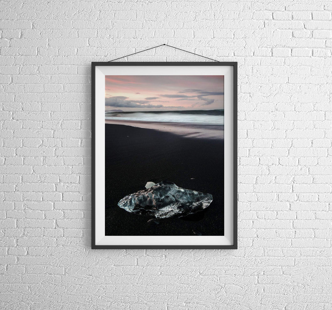 Scandinavian art of The Black Diamond Beach | Iceland prints for Sale Home Decor - Sebastien Coell Photography