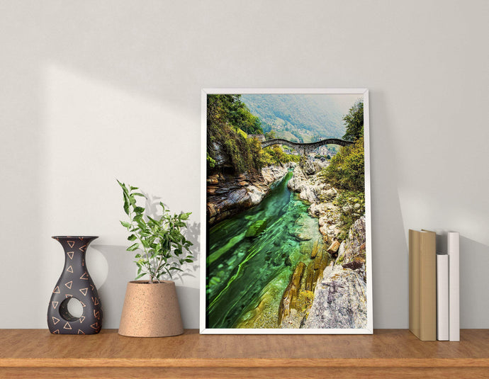 Switzerland art of Ponte dei Salti, Roman Bridge Prints for Sale, Mountain Photography Home Decor Gifts - SCoellPhotography