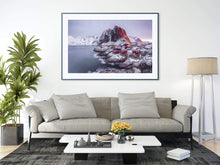 Load image into Gallery viewer, Scandinavian Print of Hamnoy | Lofoten Island Mountain Photography for Sale - Home Decor - Sebastien Coell Photography
