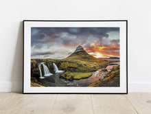 Load image into Gallery viewer, Icelandic Print of Kirkjufell | Kirkjufellsfoss Mountain Photos, Scandinavian art Decor Gifts - Sebastien Coell Photography
