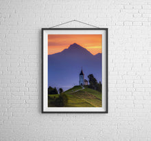 Load image into Gallery viewer, Mountain Photography of St Primoz | Jamnik Alpine Church Art for Sale - Home Decor - Sebastien Coell Photography
