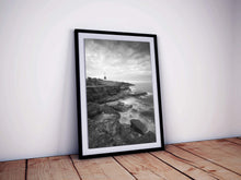 Load image into Gallery viewer, Portland Bill Lighthouse | Black and White Dorset Prints and Jurassic Coast - Home Decor Gifts - Sebastien Coell Photography
