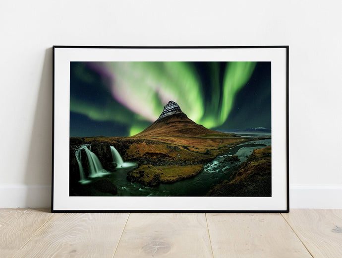 Iceland Aurora wall art | Kirkjufell Northern Lights Prints - Home Decor Gifts - Sebastien Coell Photography
