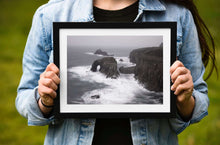 Load image into Gallery viewer, Enys Donan Sea Arch | Lands End Longships Lighthouse, Cornwall Seascape Prints for Sale - Home Decor - Sebastien Coell Photography
