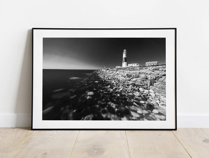 Black and White Print | Dorset art of Portland Bill, Lighthouse Prints - Home Decor Gifts - Sebastien Coell Photography