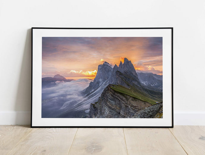Mountain Photography of Seceda | Dolomites art For Sale, Italy Prints - Home Decor Gifts - Sebastien Coell Photography