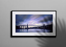 Load image into Gallery viewer, Panoramic Welsh Prints of The Menai Suspension bridge | Anglesey Prints for Sale - Sebastien Coell Photography
