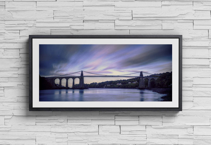 Panoramic Welsh Prints of The Menai Suspension bridge | Anglesey Prints for Sale - Sebastien Coell Photography