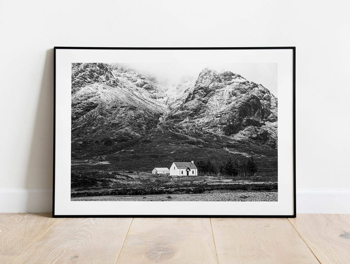 Scottish Fine Art Prints of Lagangarbh Cottage, Buachaille Etive Mor wall art and Highlands Mountain art for Sale, Glencoe Home Decor Gifts - SCoellPhotography