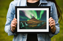 Load image into Gallery viewer, Iceland Aurora wall art | Kirkjufell Northern Lights Prints - Home Decor Gifts - Sebastien Coell Photography
