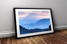 Load image into Gallery viewer, Lake Bled Mountain Photography | Church of St Martina, Alpine wall art - Home Decor Gifts - Sebastien Coell Photography
