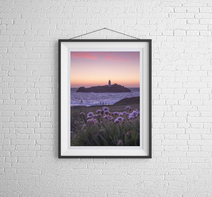Godrevy Lighthouse Pints, Cornwall art and Seascape Photography Home Decor Gifts - Sebastien Coell Photography