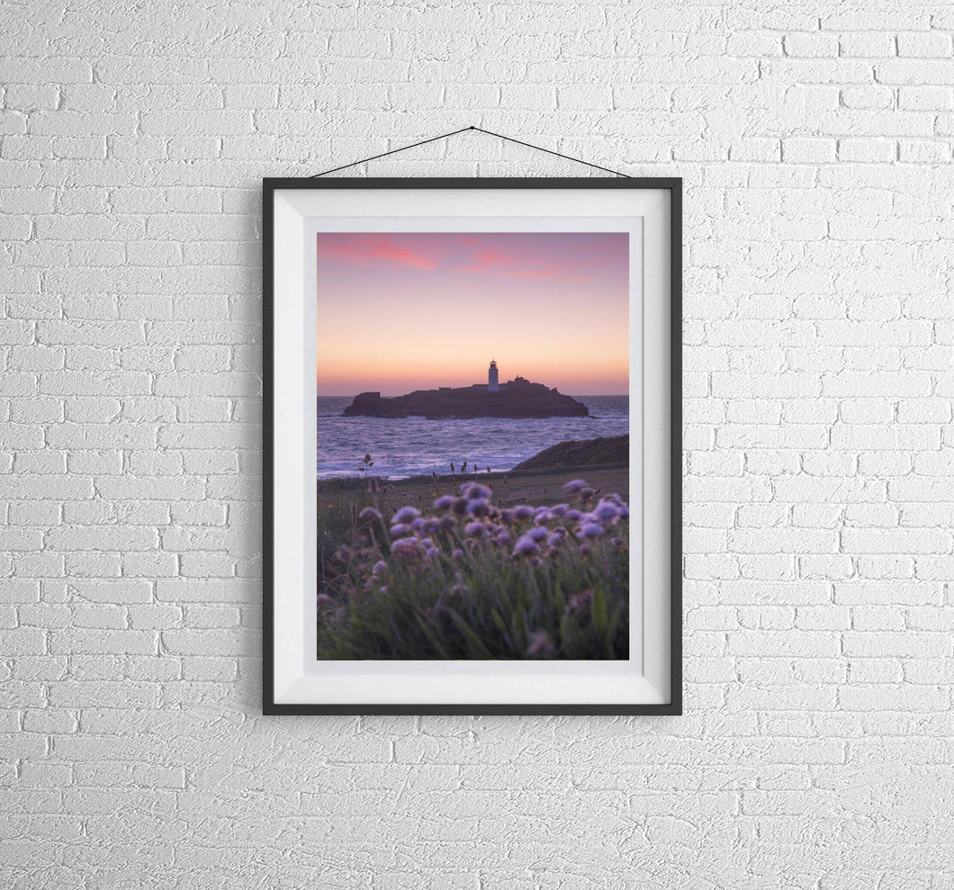 Godrevy Lighthouse Pints, Cornwall art and Seascape Photography Home Decor Gifts - Sebastien Coell Photography
